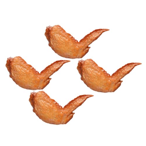 DRESSOOS Künstliche Hühnerflügel PVC Zum Braten Realistisches Simulationsmodell 4 Stück Lebensmittel-Ornament Für Küchendekor von DRESSOOS