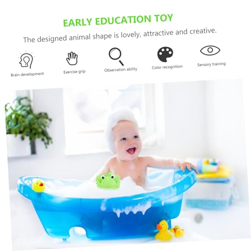 DRESSOOS 4 Stück Teiliges Badeplanschspielzeug Badetier Frosch aus Weichem Sicherem Material für Kleinkinder Hautfreundlich und Langlebig für Badespaß und Motorische von DRESSOOS