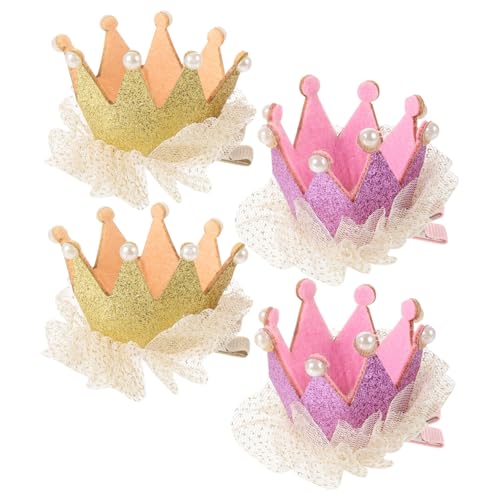 DRESSOOS 4 Stück Teiliges Mädchen Haarset mit Goldenen Haarclips Dekorative Haarnadeln Schonend und Bequem für Party und Alltag Festlicher Haarschmuck für Junge Mädchen Zufällige Farbe von DRESSOOS