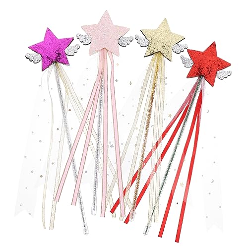 DRESSOOS Kinder Fee Set 4 Stücke Geformt Zauberstäbe Party Cosplay Spielzeug Für Mädchen von DRESSOOS