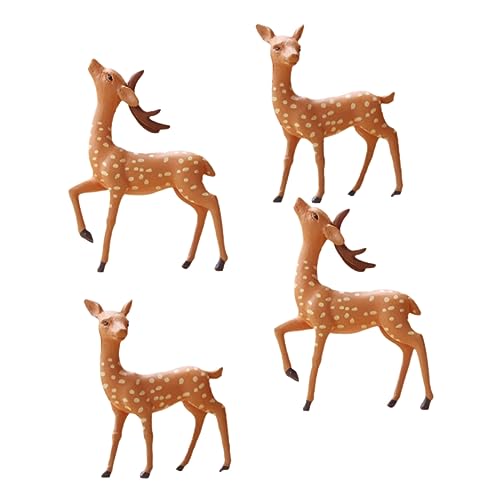 DRESSOOS 4Pcs Tierstatue Kuchen Hirsch Hirsch Figuren Winzig DRESSOOS 4Pcs Tierstatue Kuchen Hirsch Hirsch Figuren Winzig von DRESSOOS