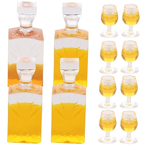 DRESSOOS 4 Sets Miniatur Weinflaschen Deko Zubehör Für Puppenhaus Kunsthandwerk & Resin Miniaturflaschen Und Perfekt Für Kreative Bastelprojekte von DRESSOOS
