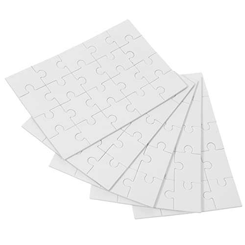 DRESSOOS 5 Sätze DIY leeres Puzzle Rätsel Blanko-Puzzle für die Wärmeübertragung Blanko-Puzzle für Thermotransfer Heißpressen-Puzzle hölzernes leeres Puzzle Sublimation Produkt Holz Weiß von DRESSOOS