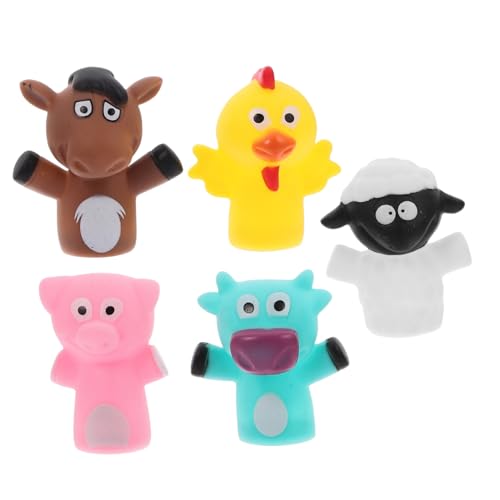 DRESSOOS 5 Stück, Interaktives Fingerpuppenspielzeug, Tiere, Fingerpuppen, Kinderhandpuppenspielzeug, Interaktives Spielzeug, Kinderversorgungspuppen Für Kinder, Entzückendes von DRESSOOS
