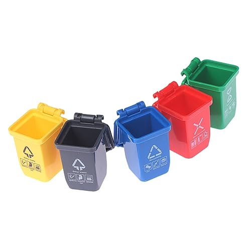 DRESSOOS Sanitär Eimer Abfalleimer Mülleimer 5st Puppenhaus-Mini-mülleimer-modellzubehör Scheibengardinen Modelle Spiel Zum Sortieren Von Müll Mini-abfallbehälter Puppenhausdekoration Statue Miniatur von DRESSOOS