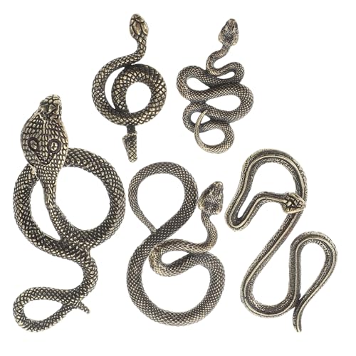DRESSOOS 5 Stück Schlangenornamente, Spielzeugschlangen, Miniaturfiguren, Schlangenfiguren, Schlangen Terrarium, Schlangenstreich, Chinesische Schlangendekor, Halloween Miniaturfiguren, DRESSOOS 5 Stück Schlangenornamente, Spielzeugschlangen, Miniaturfiguren, Schlangenfiguren, Schlangen Terrarium, Schlangenstreich, Chinesische Schlangendekor, Halloween Miniaturfiguren, von DRESSOOS