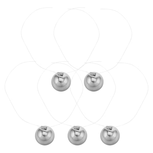DRESSOOS 5 Stück Wiege-Balancebälle, Wissenschafts- und Physik-Gadget, 18 mm, kinetisches Bewegungsspielzeug für Zuhause, Büro, Schreibtisch-Dekoration, Silber von DRESSOOS