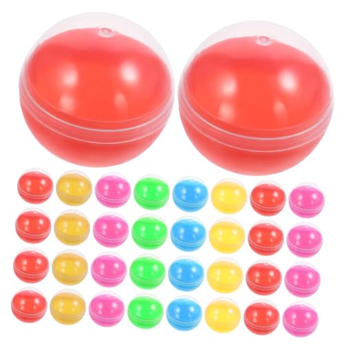 DRESSOOS 50 Stück Gacha Muscheln Für Verkaufsautomaten, Kapseln Für Verkaufsautomaten, Drehball, Ostereier Aus Kunststoff, Befüllbare Süßigkeitenaufbewahrung, Display, Befüllbare Runde von DRESSOOS