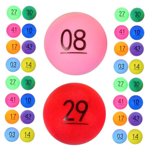 DRESSOOS 50 Stück Zahlenbälle Für Zuhause, Party, Tombola, Ziehungsbälle, Unterhaltungsbälle, Rufbälle, Spielbälle, Requisiten, Barspiel Requisiten, Party Aktivitäts Requisiten, von DRESSOOS