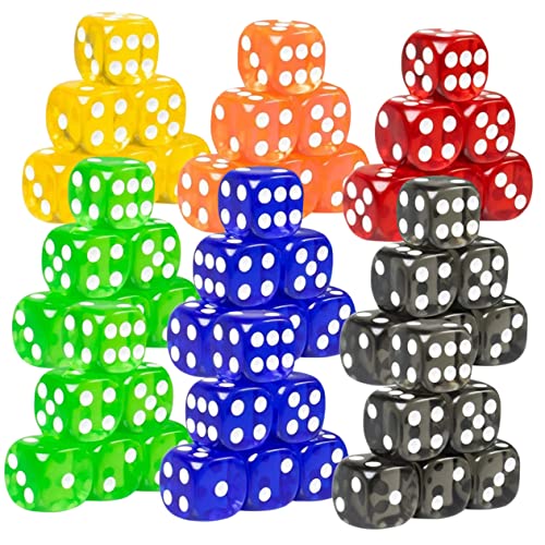 DRESSOOS 50 Stücke Würfel Acryl Spiel Prop Party Favor Brettspiel Werkzeug Spiel Requisiten Party Zubehör von DRESSOOS