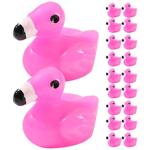 DRESSOOS Winzige Flamingofiguren – 50 Stück Mini-Flamingo Aus Kunstharz Für Gärten Miniatur-Flamingo von DRESSOOS