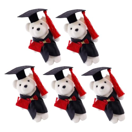 DRESSOOS 5Pcs Dekorative Abschlussplüsch Bären Plüsch Bären Cute Bear Decor Graduation Stoffuierte Bären Für Bouquet Bären Origination Graduierung Plüsch Bären Doll Graduierung von DRESSOOS