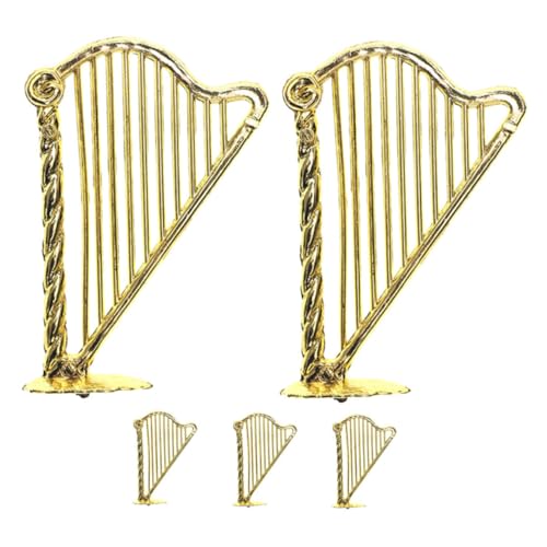 DRESSOOS Puppenhaus Musik Instrument Set 5 stücke Mini Harfe Modelle Kunststoff Harfe Ornament für Dekorative von DRESSOOS