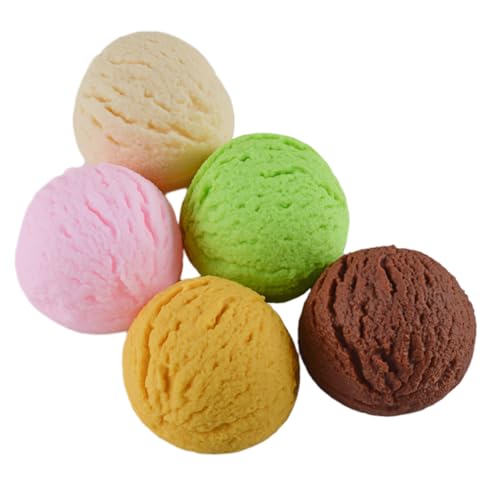 DRESSOOS 5stücke Teiliges Eiskugel Modell Realistische Künstliche Eiskugeln Für Dekoration Fotografie Und Partybedarf Wiederverwendbare Eiscreme Requisiten Farben von DRESSOOS