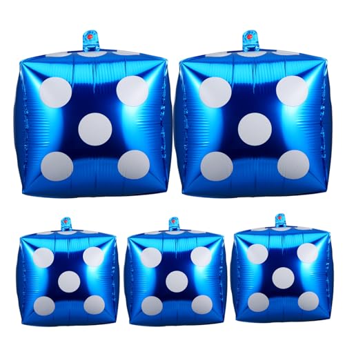 DRESSOOS 5 Stücke Aufblasbare Würfel Ballons Folie Würfel Ballon Thema Party Dekorationen Für Geburtstag Halloween von DRESSOOS