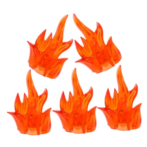DRESSOOS 5Stücke Teiliges Feuereffekt Puzzle für Actionfiguren Miniatur Konstruktionsspielzeug mit und Flammeneffekten Kreativität und Geschicklichkeit Fördern von DRESSOOS