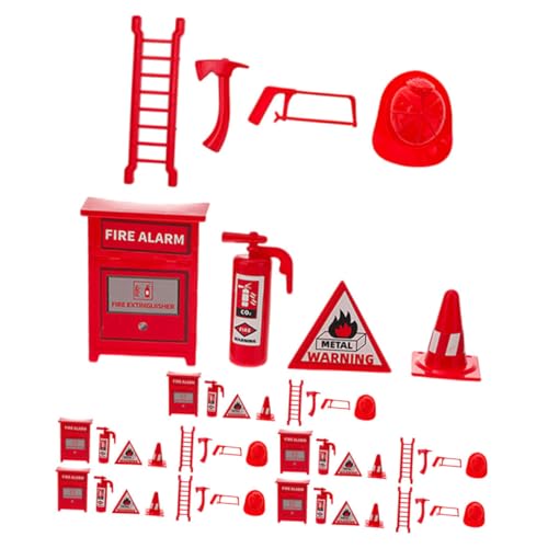 DRESSOOS Realistisches Mini-feuerwerkzeugmodell für Jungen und Mädchen Lernspielzeug mit 6 Feuerlöschern von DRESSOOS