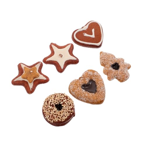 DRESSOOS 6 Stück Künstliches Kekse Modell Teiliges Realistische Faux Desserts für Dekoration Fotografie Plastisches Cookie für Partys und Schaufenstergestaltung von DRESSOOS