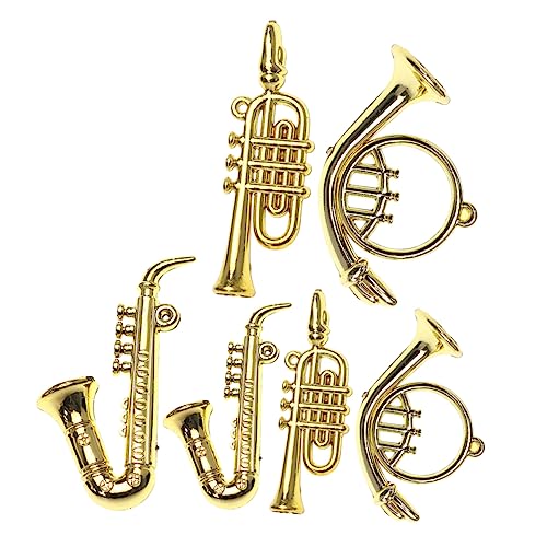 DRESSOOS 6 Stück Mini Musikinstrumente, Saxophon, Trompete, Dekorative Ornamente, Mini Puppenhaus, Spielzeug, Instrumenten Set, Kleines Instrument Für Mini, Miniatur Instrumente, DRESSOOS 6 Stück Mini Musikinstrumente, Saxophon, Trompete, Dekorative Ornamente, Mini Puppenhaus, Spielzeug, Instrumenten Set, Kleines Instrument Für Mini, Miniatur Instrumente, von DRESSOOS
