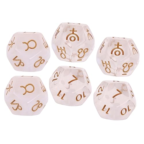 DRESSOOS 6 Stück Sternbildwürfel, Wahrsagewürfel Aus Kunstharz, Kleine Würfel, Requisiten, Tarot Zubehör, Tarotwürfel, Gewichtete Würfel, Wahrsagewerkzeuge, Würfelblock, DRESSOOS 6 Stück Sternbildwürfel, Wahrsagewürfel Aus Kunstharz, Kleine Würfel, Requisiten, Tarot Zubehör, Tarotwürfel, Gewichtete Würfel, Wahrsagewerkzeuge, Würfelblock, von DRESSOOS