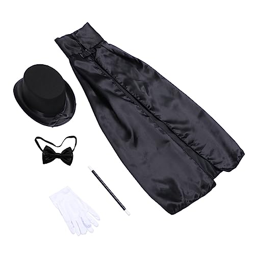 DRESSOOS 6 Teiliges Kostü Set Für Halloween Verkleidung Mit Umhang Zauberstab Handschuhen Und Fliege Ideal Für Karneval Fasching Und Rollenspiele von DRESSOOS