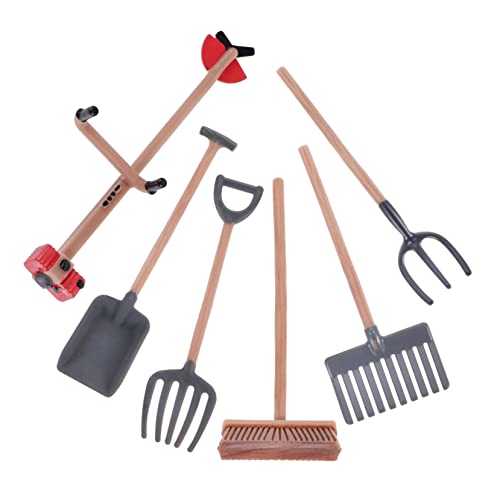 DRESSOOS 6-teiliges Set Garten-Werkzeug-Ornament Hacke Modell Landwirtschaftliche Werkzeuge Bauernhof Sandkasten Mini-Strand-spielsets Bauernspielzeug Emulation Farm Dekoration PVC DRESSOOS 6-teiliges Set Garten-Werkzeug-Ornament Hacke Modell Landwirtschaftliche Werkzeuge Bauernhof Sandkasten Mini-Strand-spielsets Bauernspielzeug Emulation Farm Dekoration PVC von DRESSOOS