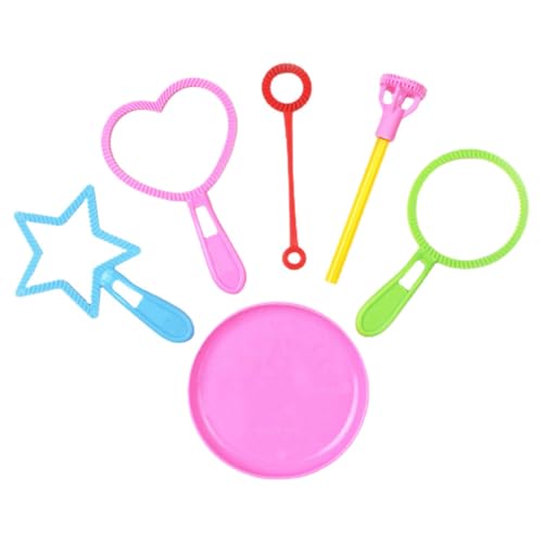 DRESSOOS 6Stücke Teiliges Set Bunter Seifenblasenstäbe Vielseitige Blasenmacher für Outdoor Aktivitäten Partygeschenk und Formen von DRESSOOS