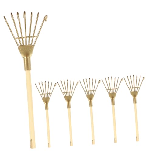 DRESSOOS 6st Kleine Eisenrechen Räucherasche Rechen Künstlich Bogenrechen Staubwanne Strauch Laubrechen Für Den Garten Kleine Aschenrechen Blattschaufeln Steinrechen Mini-rechen Stroh Holz von DRESSOOS