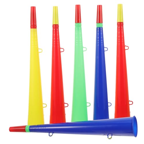 DRESSOOS Jubeln Sie Ihrem Team zu 6 Stück Sportspiel-Trompeten aus Kunststoff helle Spielhörner für Fans zufällige Farbe von DRESSOOS