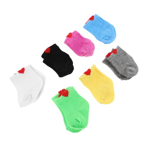 DRESSOOS 7 Paare Puppensocken Bunte Doll Accessoires Amerikanische Puppe Söckchen für Verkleidung Vielseitige Farben Puppenkleidung Spielzeugsocken Zubehör von DRESSOOS