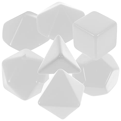 DRESSOOS 7 Stück RPG Blankowürfel Blanko Spielwürfel Trocken Abwischbare Story Würfelherstellungszubehör Mehrseitige Blankowürfel DIY Zubehör Brettspielwürfel DIY Zubehör DIY Kleine von DRESSOOS