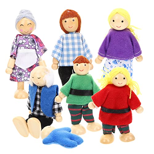 DRESSOOS 7 Stück Teiliges Holzpuppenfamilien für Bewegliche Figuren für Rollenspiele Fördert Kreativität und Soziale Fähigkeiten Sicher und Langlebig DRESSOOS 7 Stück Teiliges Holzpuppenfamilien für Bewegliche Figuren für Rollenspiele Fördert Kreativität und Soziale Fähigkeiten Sicher und Langlebig von DRESSOOS