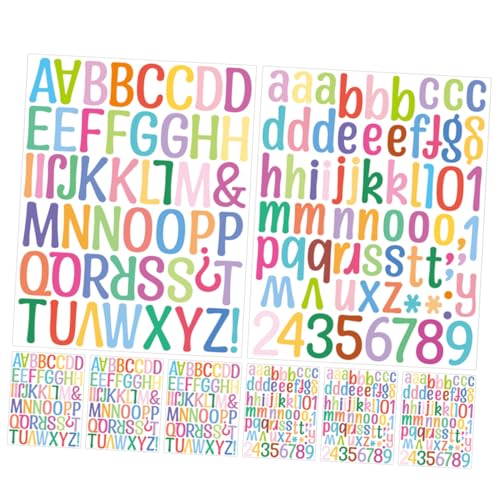 DRESSOOS 8 Blätter Alphanumerische Aufkleber, Zahlenaufkleber Für Scrapbook, Reflektierende Dekorative Zahlenaufkleber, Alphabet Buchstabenaufkleber, DIY Aufkleber, Scrapbook Aufkleber, von DRESSOOS