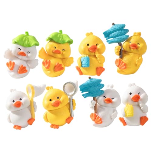 DRESSOOS 8 Stück Kleine Gartenstatuen, Harzornament, Gartenminiaturfigur, Mikrolandschaftsdekor, Miniaturtiere, Mini Harzfiguren, Mini Gartendekor, Mikrolandschaft, Harzminiatur von DRESSOOS