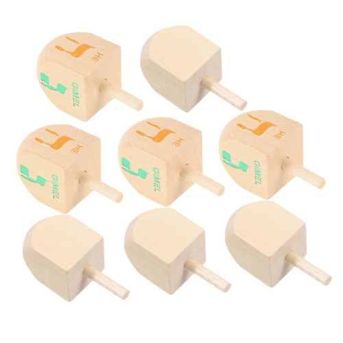 DRESSOOS 8 Stück Kreiselspielzeug Für Chanukka-Dreidel Aus Holz Chanukka-Dreidel in Loser Schüttung Kreisel Dreidel-Spiel Chanukka-Dreidel-neuheitsspielzeug Chanukka Holz von DRESSOOS