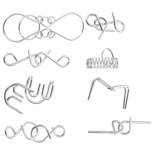 DRESSOOS 8 Stück Teiliges Metall Puzzle Traditionelles Denkspiel für Erwachsene und Fördert Konzentration und Kreativität für Entspannende Unterhaltung und Partyspiele von DRESSOOS