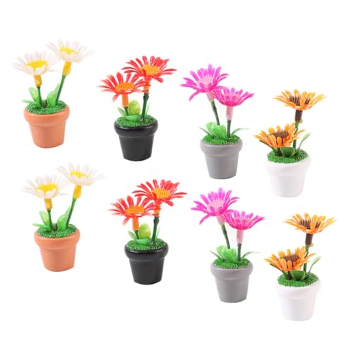 DRESSOOS 8 Teiliges Puppenhausmodell, Mini DIY Bonsai Modell, Mini Bonsai Schmuck, Winziges Bonsai, Garten Landschaftsbau Ornament, Garten Bonsai Modell, Mini Topfpflanzen Simulation von DRESSOOS