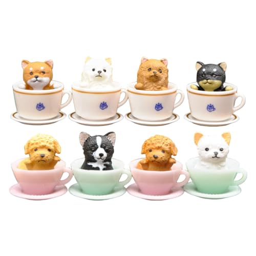 DRESSOOS 8 kleine Hunde- und Katzenfiguren: Mini-Katzen- und Hundefiguren in Einer Tasse – realistische Tierornamente für die Dekoration von Puppenhäusern und Schlafzimmern DRESSOOS 8 kleine Hunde- und Katzenfiguren: Mini-Katzen- und Hundefiguren in Einer Tasse – realistische Tierornamente für die Dekoration von Puppenhäusern und Schlafzimmern von DRESSOOS