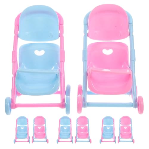 DRESSOOS 8-teiliger Puppenwagen: Miniatur-Babypuppenwagen, Spielzeug-Kinderwagen, winziges Plastik-Spielwagen-Zubehör für Rollenspiele von Puppenhausprojekten DRESSOOS 8-teiliger Puppenwagen: Miniatur-Babypuppenwagen, Spielzeug-Kinderwagen, winziges Plastik-Spielwagen-Zubehör für Rollenspiele von Puppenhausprojekten von DRESSOOS