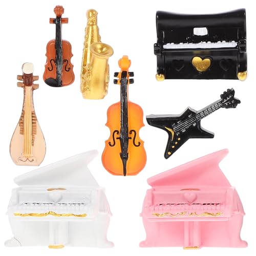 DRESSOOS 8St Ornamente für Musikinstrumente Mini- -Dekor Mini-Musikinstrument Bassgitarre Spielzeug entzückendes Mini-Instrument Puppeninstrument Saxophon Dekorationen Zubehör Statue von DRESSOOS