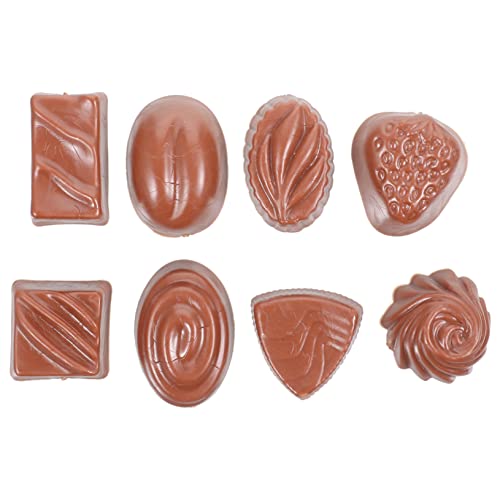 DRESSOOS 8st Simulationsschokolade Verzaubert Süßigkeiten Schreibtischaufsatz Mini-Lebensmittel Multifunktionales Schokoladenmodell Klein Kuchen Schimmel Kind PVC Nachtisch von DRESSOOS