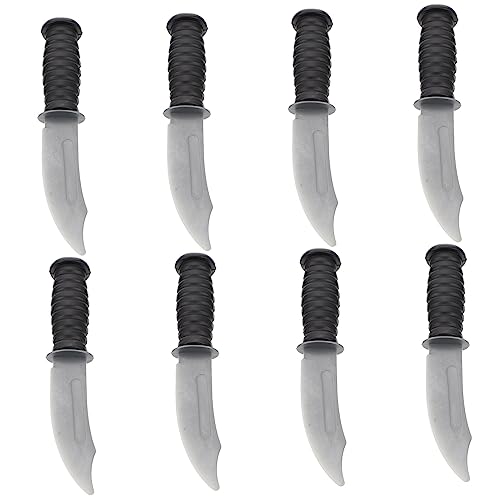 DRESSOOS 8st Nachahmung Eines Messerspielzeugs Für Kinder Simulationsschneider Spielzeug Mit Einziehbarem Messer Künstliches Kinderspielzeug Halloween-Cutter-Requisiten Black PVC von DRESSOOS