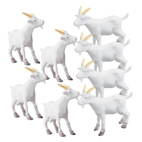 DRESSOOS 8st Simuliertes Widdermodell Lamm Nutztier Figur Miniatur-Bauernhof-Modell Ziegenspielzeug Miniziege Spielzeug Für Nutztiere Tierfarm Mini-Schafe Tierziegenmodell PVC Weiß DRESSOOS 8st Simuliertes Widdermodell Lamm Nutztier Figur Miniatur-Bauernhof-Modell Ziegenspielzeug Miniziege Spielzeug Für Nutztiere Tierfarm Mini-Schafe Tierziegenmodell PVC Weiß von DRESSOOS