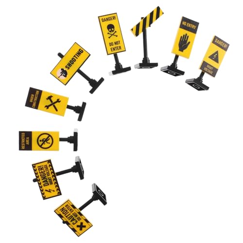DRESSOOS Mini-verkehrsstraßenschild-spielzeugset 9-teilig Simulationsschilder Für Bauspielsets Lernspielzeug Für Kinder von DRESSOOS