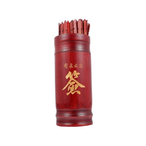 DRESSOOS Buddhistisches Wahrsagestäbchen mit Stäbchen und Buch Traditionelles Chinesisches Divinationsspiel Requisit Kompakt Tiefroter Holzbehälter für Tempel Zuhause und Büro DRESSOOS Buddhistisches Wahrsagestäbchen mit Stäbchen und Buch Traditionelles Chinesisches Divinationsspiel Requisit Kompakt Tiefroter Holzbehälter für Tempel Zuhause und Büro von DRESSOOS