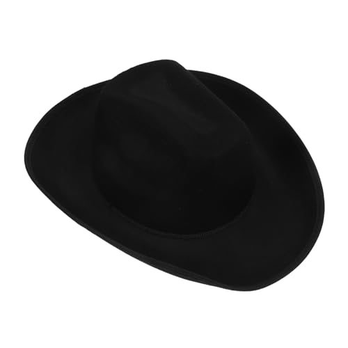 DRESSOOS Cowboy-Hut Cowgirl-Cowboyhüte Cowboyhut mit breiter Krempe schwarzer Cowboyhut Mützen für Männer Cowboyhut für Männer Filzhüte für Herren Cowgirl-Kostüm schwarzer Hut Säumen Mann von DRESSOOS