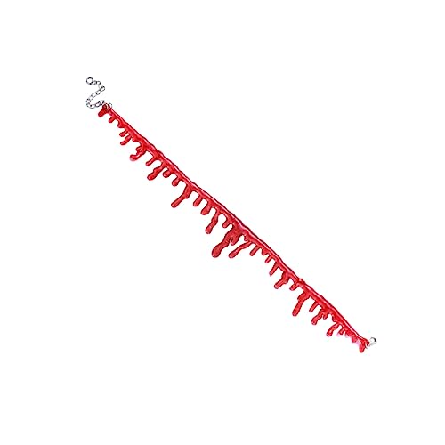 DRESSOOS Einzigartige Gothic Halloween Rote Halskette Handgemachte Blutfleck Kette Cosplay Make-up Halskette Party Zubehör von DRESSOOS
