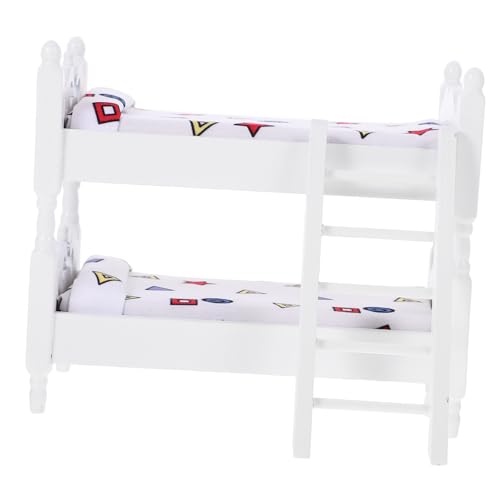 DRESSOOS Etagenbett Spielzeug Mini Möbel Mini Etagenbett Modell Bett Miniaturen Puppenhaus Möbel Requisiten Puppe Etagenbett Mini Etagenbett Puppenhaus Mini Etagenbett Requisite Puppe Mini von DRESSOOS