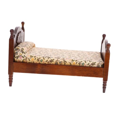 DRESSOOS Europäischer Stil Holz Doppelbett für Puppenhäuser Dekorative Schlafzimmermöbel für Kreative Szenen und Fotorequisiten DRESSOOS Europäischer Stil Holz Doppelbett für Puppenhäuser Dekorative Schlafzimmermöbel für Kreative Szenen und Fotorequisiten von DRESSOOS