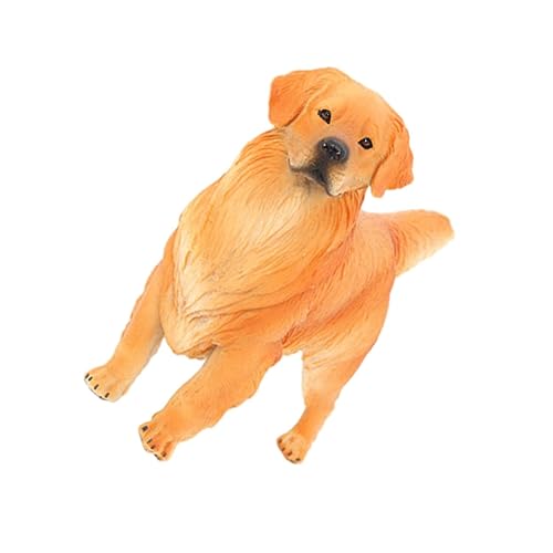 DRESSOOS Golden Retriever-Ornament Hund Desktop-dekor Simulation Golden Retriever-Modell Hundemodell Aus Kunststoff Golden Retriever-Statue Tier Szene Büro Hundepuppe Schreibtisch Plastik von DRESSOOS